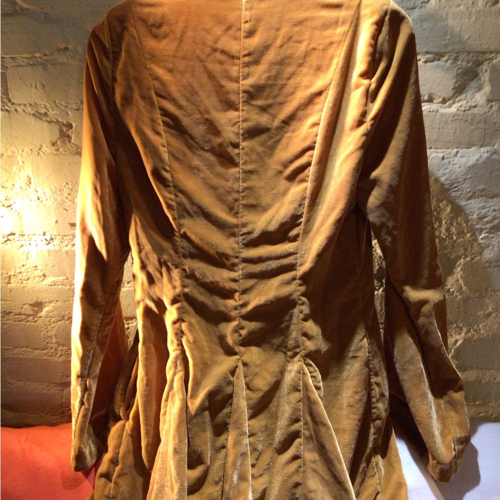 NEW! Free People rare Linney Golden Velvet mini peasant Dress - Picture 4 of 4